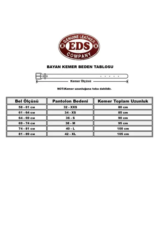 Eds Siyah Kadın Kemer - 00020lacivert - 2