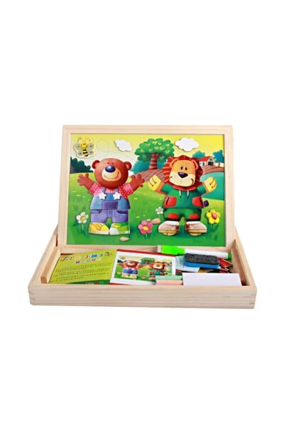 Educational Magnetic 30 cm Double Sided Wooden Writing Board - Modazone