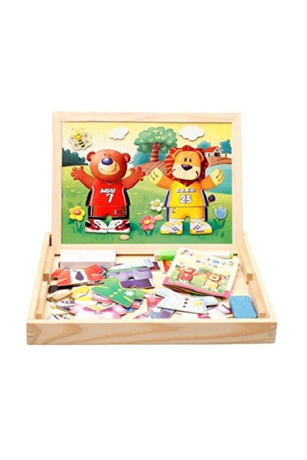 Educational Magnetic 30 Cm Double-Sided Wooden Writing Board - 1