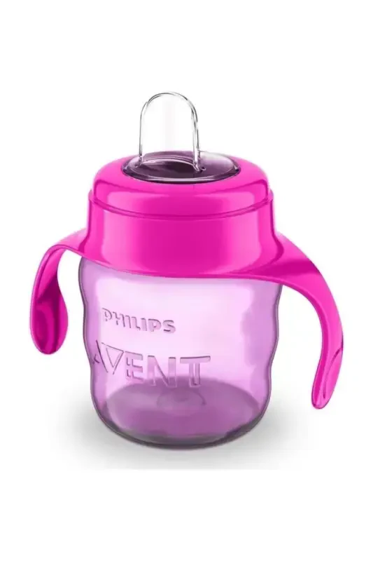 Educational Non-Spill Sippy Cup 200ml Pink Water Bottle - 1