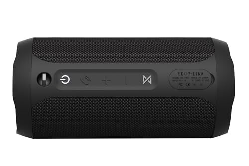 EDUPLINK Bluetooth Hoparlör, Taşınabilir Kablosuz Hoparlörler, Su Geçirmez IPX7 Hoparlör, TWS Eşleştirme Stereo, Dahili Mikrofon, Ev, Seyahat İçin Uzun Çalma Süresi, Siyah - 6