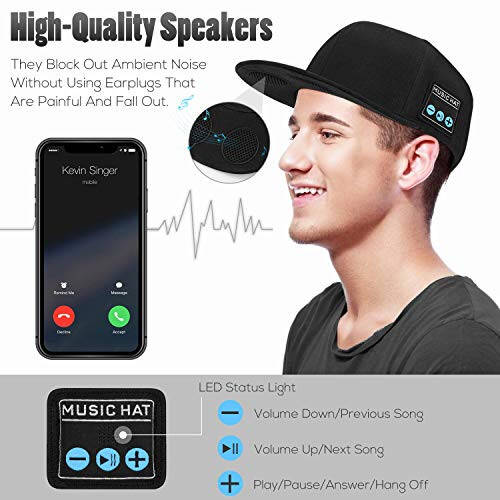 EDYELL Hat with Bluetooth Speaker Adjustable Wireless Smart Speakerphone Cap for Outdoor Sport Baseball Cap is The Birthday Gifts for Men/Women/Boys/Girl - 2