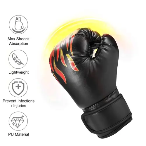 EEEkit Teenager Boxing Gloves, Cartoon PU Leather Sparring Grapple Punch Training Gloves 3oz, Fit 12 to 18 YR - 3