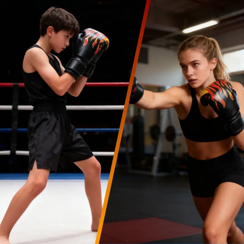 EEEkit Teenager Boxing Gloves, Cartoon PU Leather Sparring Grapple Punch Training Gloves 3oz, Fit 12 to 18 YR - 5