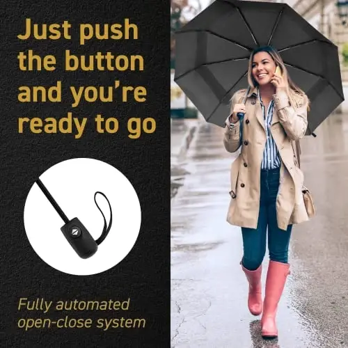 Windproof Travel Umbrella Auto Open Close, Compact 42