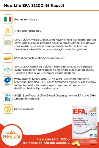 Efa S-1200 Omega-3 45 Kapsula - NEW LIFE (1)