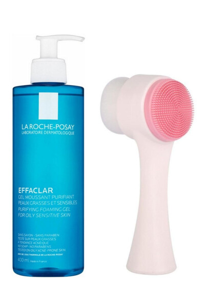 Effaclar Cleansing Gel 400ml and Pudrashine Face Cleansing Brush - 1