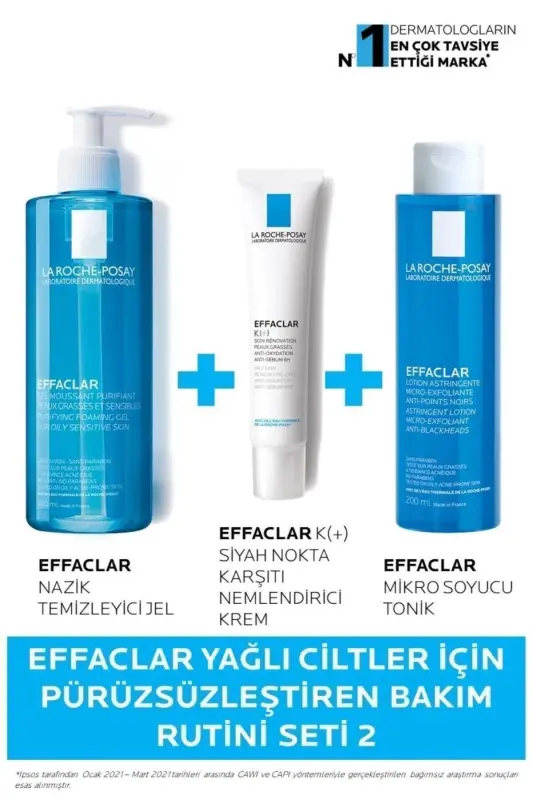 Effaclar Yog'li Teri uchun Silliqlashtiruvchi Qora Nuqtaga Qarshi Parvarish To'plami - LA ROCHE POSAY