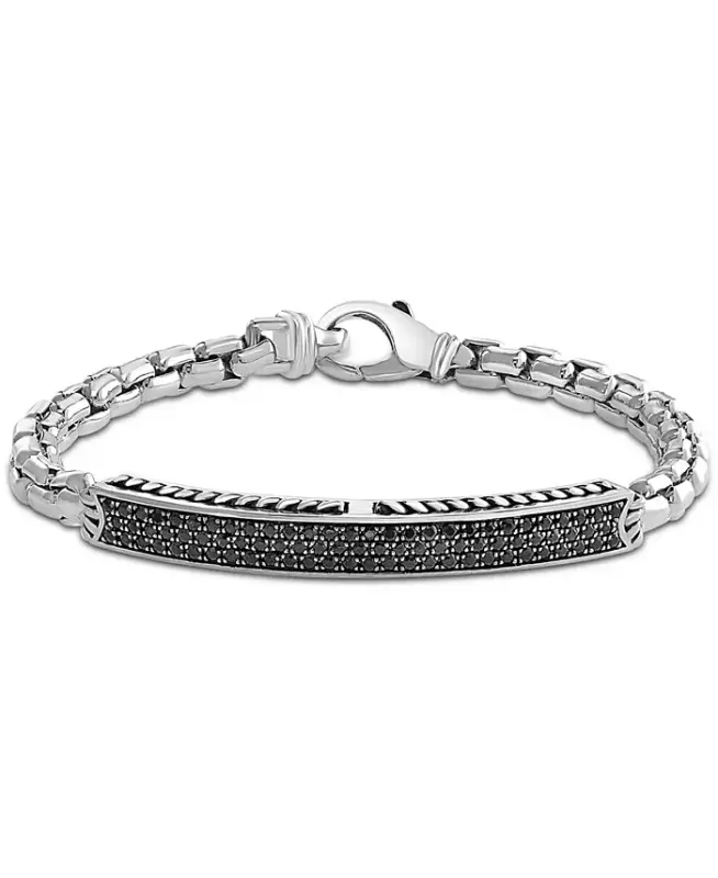 EFFY® Black Sapphire Cluster Bracelet (1-7/8 ct. t.w.) in Sterling Silver-Silver - 1