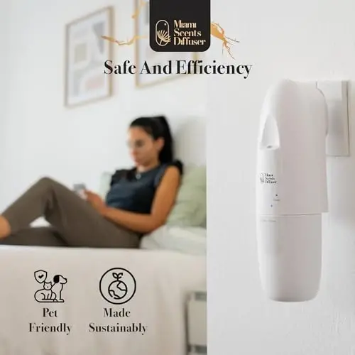 Efir moylari uchun devorga ulanadigan suvsiz diffuzor, 500 kv. futgacha qamrov, 100 ml sig‘im, Nanotexnologiya, Smart Bluetooth ilovasi orqali boshqaruv, uy, ofis va spa uchun xushbo‘y hid tarqatuvchi moslama Aromaterapiya uchun ideal - 6