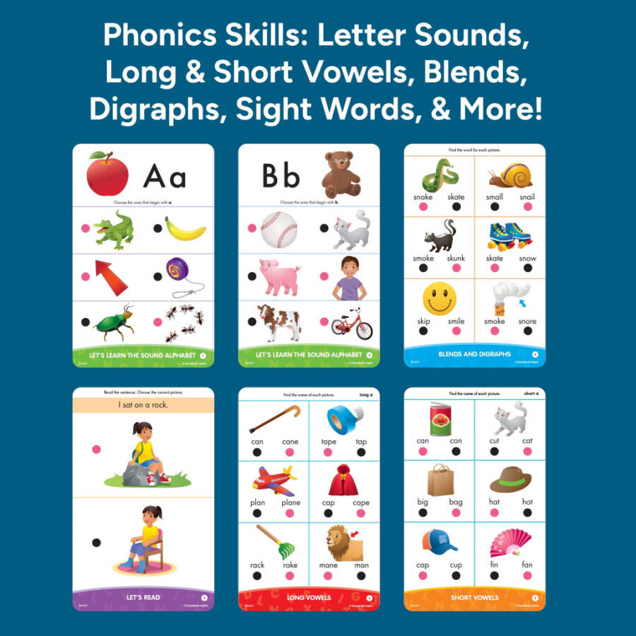 Educational Insights Hot Dots Phonics Fun! Set, Interactive Toddler Flash Cards, Ages 3+ - 4