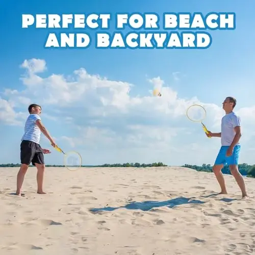 JOY SPOT! Kids Badminton Rackets Set with Soft Grip, Oversize & Lightweight Shuttlecocks Racquet with Carry Bag for Children Youth, 2 Player Sport Game for Indoor Outdoor Backyard - 5