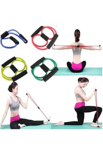 Egzersiz Spor Plates Direnç Bantı Pilates Ipi Jimnastik Lastiği - Karışık - 1