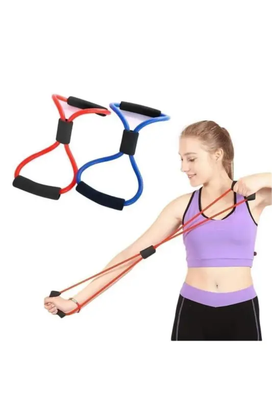 Egzersiz Spor Plates Direnç Bantı Pilates Ipi Jimnastik Lastiği - Karışık - 4