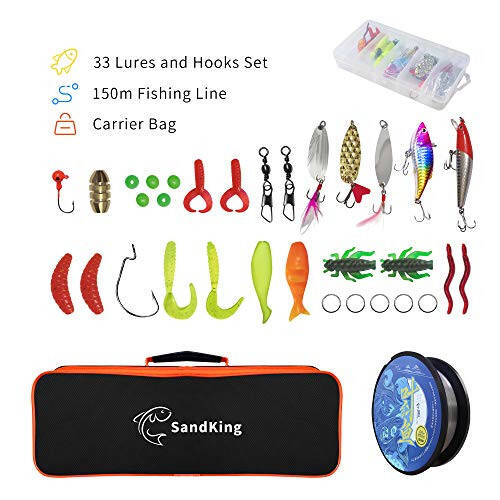 Ehowdin Fishing Pole Kit, Carbon Fiber Telescopic Fishing Rod and Reel Combo with Spinning Reel, Line, Bionic Bait, Hooks and Carrier Bag, Fishing Gear Set for Beginner Adults Saltwater Freshwater - 5