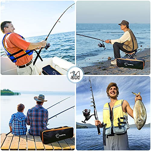 Ehowdin Fishing Pole Kit, Carbon Fiber Telescopic Fishing Rod and Reel Combo with Spinning Reel, Line, Bionic Bait, Hooks and Carrier Bag, Fishing Gear Set for Beginner Adults Saltwater Freshwater - 6