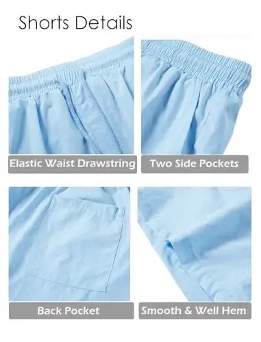 EISHOPEER Men's Flower Shirt Hawaiian Sets Casual Button Down Short Sleeve Shirt and Solid Quick Dry Beach Shorts S-3XL - 4