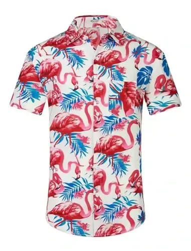 EISHOPEER Men's Flower Shirt Hawaiian Sets Casual Button Down Short Sleeve Shirt and Solid Quick Dry Beach Shorts S-3XL - 3