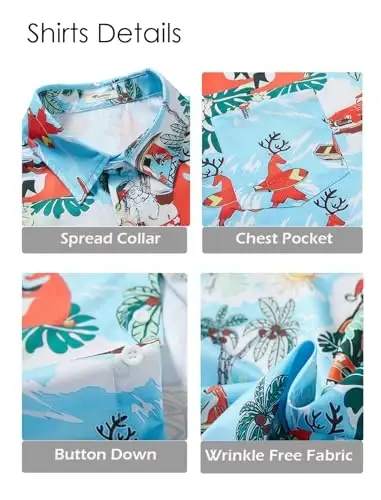 EISHOPEER Men's Flower Shirt Hawaiian Sets Casual Button Down Short Sleeve Shirt and Solid Quick Dry Beach Shorts S-3XL - 4