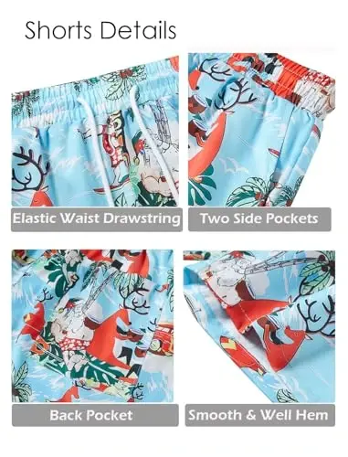 EISHOPEER Men's Flower Shirt Hawaiian Sets Casual Button Down Short Sleeve Shirt and Solid Quick Dry Beach Shorts S-3XL - 5