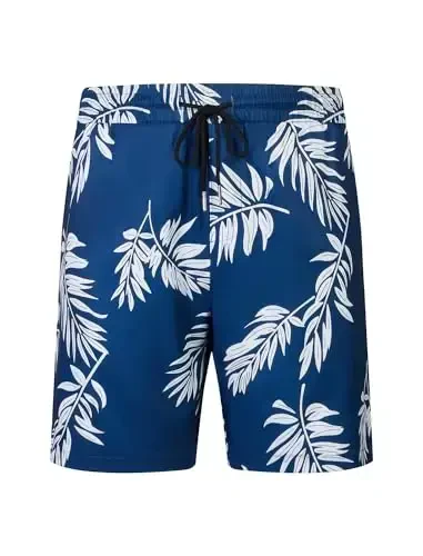 EISHOPEER Men's Flower Shirt Hawaiian Sets Casual Button Down Short Sleeve Shirt and Solid Quick Dry Beach Shorts S-3XL - 5