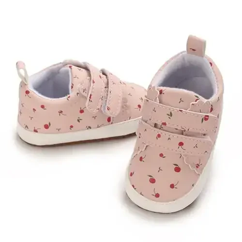 eitwo 2Pairs Baby Shoes,Boys Girls Non-Slip Rubber Sole Sneakers,Unisex Infant Soft Lightweight First Walking Crib Shoes - 6