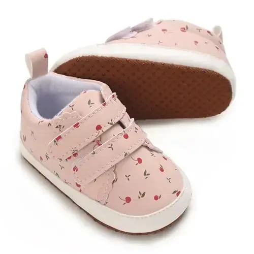 eitwo 2Pairs Baby Shoes,Boys Girls Non-Slip Rubber Sole Sneakers,Unisex Infant Soft Lightweight First Walking Crib Shoes - 4