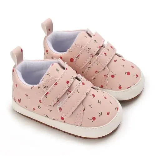 eitwo 2Pairs Baby Shoes,Boys Girls Non-Slip Rubber Sole Sneakers,Unisex Infant Soft Lightweight First Walking Crib Shoes - 5