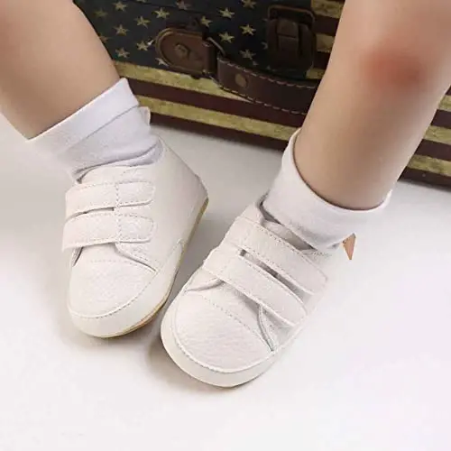 eitwo 2Pairs Baby Shoes,Boys Girls Non-Slip Rubber Sole Sneakers,Unisex Infant Soft Lightweight First Walking Crib Shoes - EITWO (1)