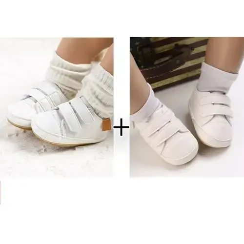 eitwo 2Pairs Baby Shoes,Boys Girls Non-Slip Rubber Sole Sneakers,Unisex Infant Soft Lightweight First Walking Crib Shoes - 3