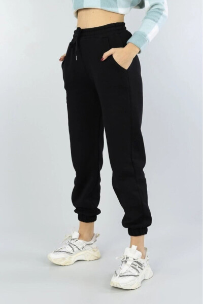 EJDERHAA Women's Black High Waist Jogger Sweatpants - 3