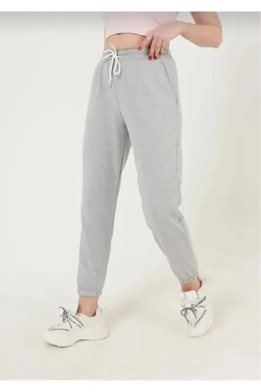 EJDERHAA Women's Black High Waisted Jogger Sweatpants - 3