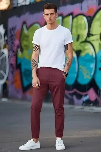 Plaid&Plain Men’s Slim Fit Khaki Pants Men’s Tapered Chino Pants - 7