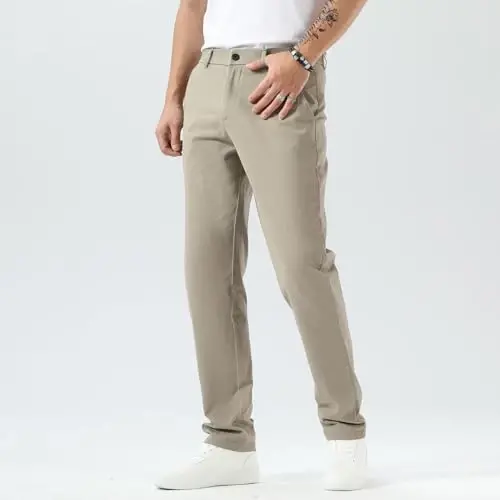 Plaid&Plain Men’s Slim Fit Khaki Pants Men’s Tapered Chino Pants - PLAID&PLAIN (1)