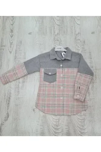 Ekose Oduncu Unisex Gömlek-pembe - ESTERELLA (1)