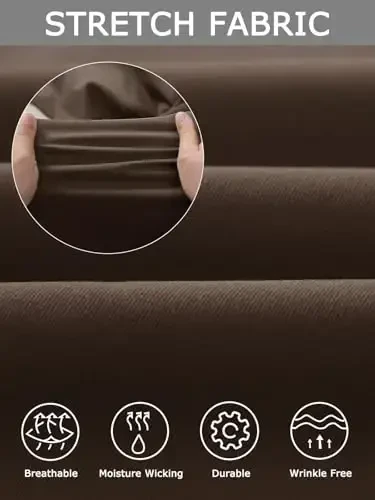 Plaid&Plain Men's Dress Pants Slim Fit Stretch Khaki Pants Wrinkle Free - 4