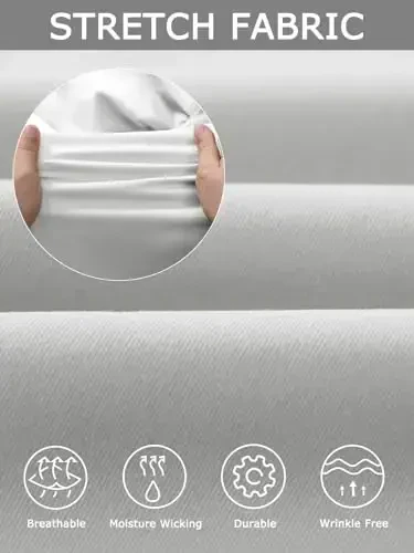 Plaid&Plain Men's Dress Pants Slim Fit Stretch Khaki Pants Wrinkle Free - 4