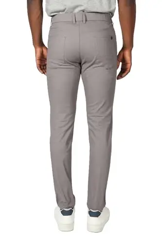 Plaid&Plain Men's Skinny Stretchy Khaki Pants Colored Pants Slim Fit Slacks Tapered Trousers - 3