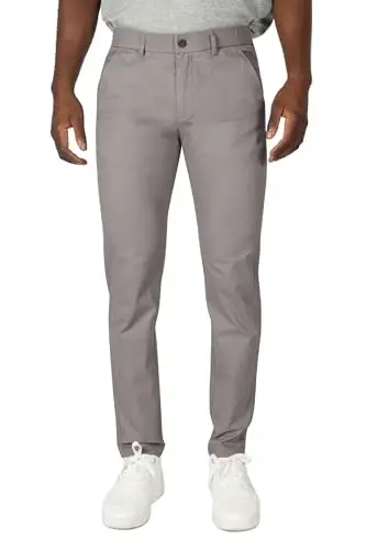 Plaid&Plain Men's Skinny Stretchy Khaki Pants Colored Pants Slim Fit Slacks Tapered Trousers - 5