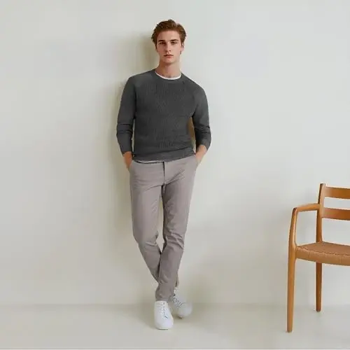 Plaid&Plain Men's Skinny Stretchy Khaki Pants Colored Pants Slim Fit Slacks Tapered Trousers - 7