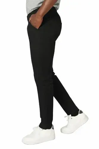 Plaid&Plain Men's Skinny Stretchy Khaki Pants Colored Pants Slim Fit Slacks Tapered Trousers - 5