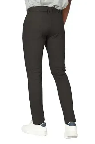 Plaid&Plain Men's Skinny Stretchy Khaki Pants Colored Pants Slim Fit Slacks Tapered Trousers - 5