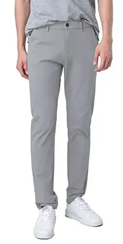 Plaid&Plain Men’s Slim Fit Khaki Pants Men’s Tapered Chino Pants - PLAID&PLAIN