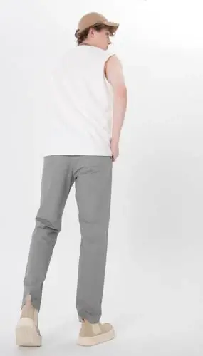 Plaid&Plain Men’s Slim Fit Khaki Pants Men’s Tapered Chino Pants - 3