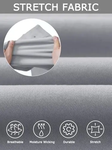 Plaid&Plain Men’s Slim Fit Khaki Pants Men’s Tapered Chino Pants - 4