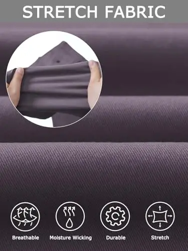 Plaid&Plain Men’s Slim Fit Khaki Pants Men’s Tapered Chino Pants - 4