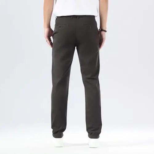 Plaid&Plain Men’s Slim Fit Khaki Pants Men’s Tapered Chino Pants - 3