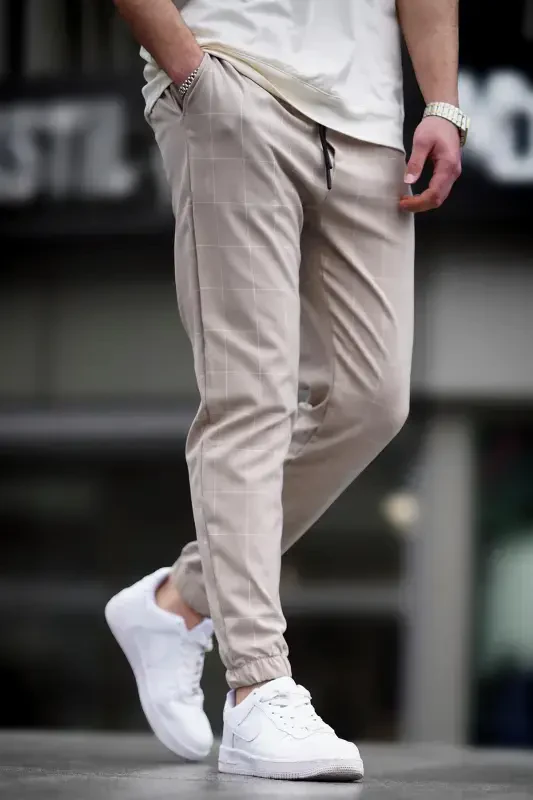 Ekoseli Bej Jogger Mad4081-Krem - 3