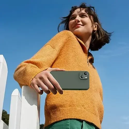 Miracase Designed for iPhone 14 Case with Screen Protector,[Upgraded Enhanced Camera Protection],Shockproof Liquid Silicone Case with Microfiber Lining, 6.1 inch,Dark Green - 6