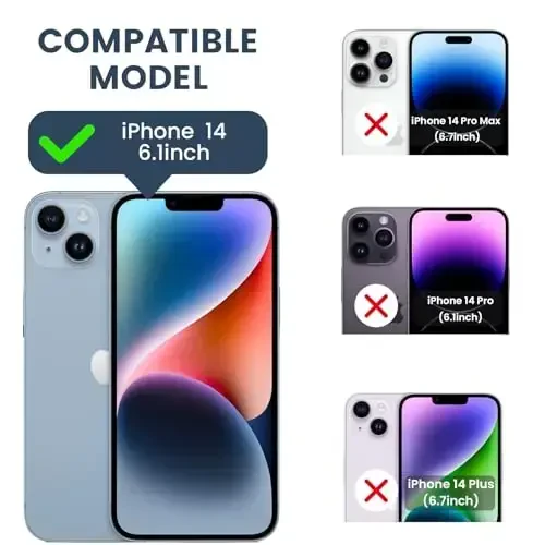 Goton Compatible for iPhone 14/13 Case with Screen Protector - Slide Camera Protective Phone Cover with Ring Stand, Heavy Duty Shockproof Rugged Bumper for iPhone14 iPhone13 Accessories Blue - GOTON (1)